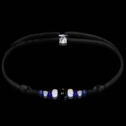 Outlet Michaël Vessière Bracelet Tourmaline Noire + Verre De Murano