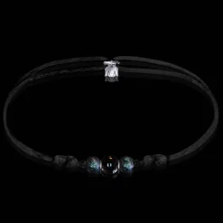 Clearance Michaël Vessière Bracelet Tourmaline Noire + Verre Made In France