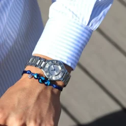 Sale Michaël Vessière Bracelet Tresor D'Argent - Bleu Electrique