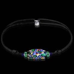 Discount Michaël Vessière Bracelet Venise Verre De Murano Sur Cordon - 1 Ex