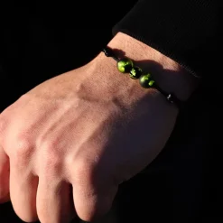 Michaël Vessière Bracelet Vert Prairie Sur Cordon